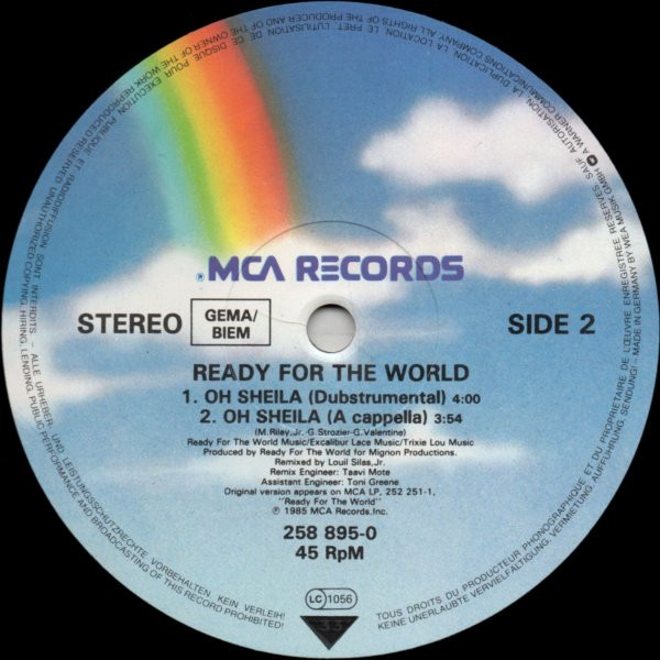 Ready For The World - Oh Sheila | MCA Records (258 895-0) - 4