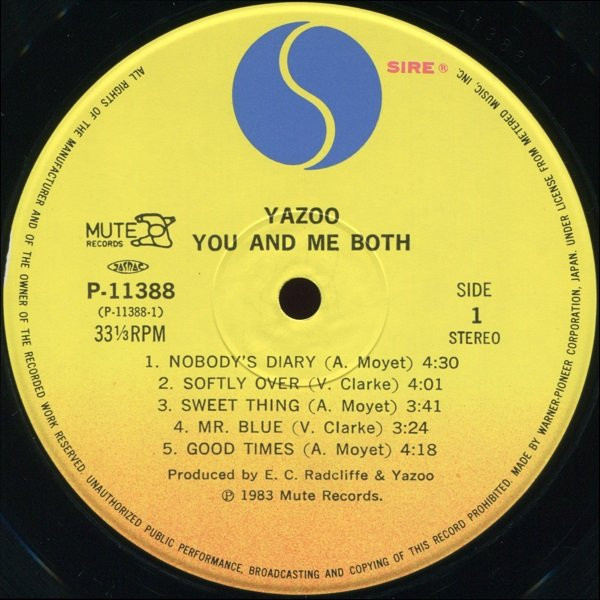 Yazoo - You And Me Both | Sire (P-11388) Yazoo - You And Me Both | Sire (P-11388)