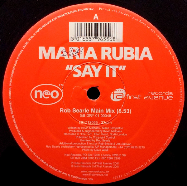 Maria Rubia - Say It | Neo (NEO12055) - 3 Maria Rubia - Say It | Neo (NEO12055) - 3