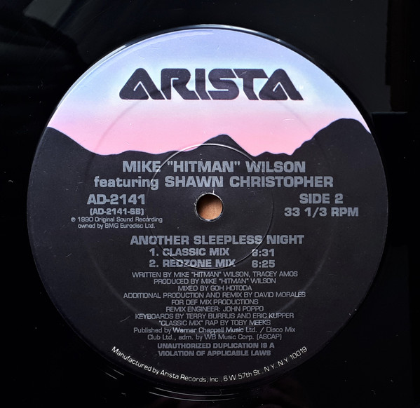 Mike "Hitman" Wilson Featuring Shawn Christopher - Another Sleepless Night | Arista (AD-2141) - 2 Mike "Hitman" Wilson Featuring Shawn Christopher - Another Sleepless Night | Arista (AD-2141) - 2