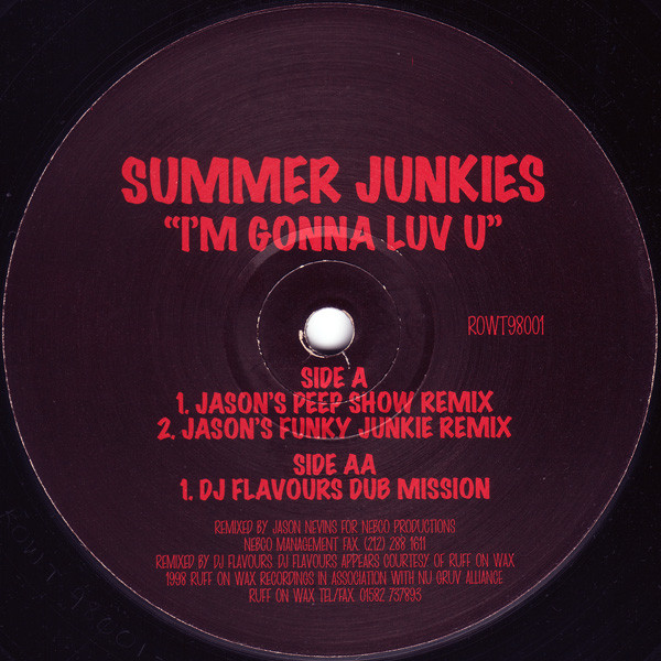 Summer Junkies - I'm Gonna Luv U | Ruff On Wax Recordings (ROWT 98001) - main Summer Junkies - I'm Gonna Luv U | Ruff On Wax Recordings (ROWT 98001) - main