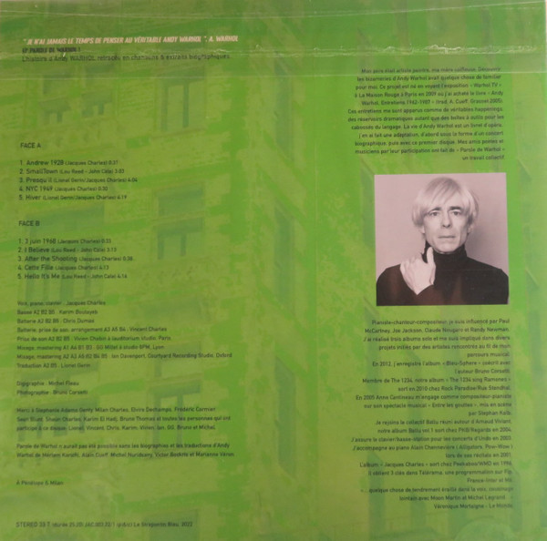 Jacques Charles - Parole De Warhol! | Not On Label (Jacques Charles  Self-released) (JAC.003.22/1)