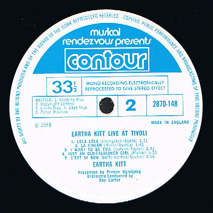 Eartha Kitt - Eartha Kitt Live At Tivoli | Contour (2870 148) - 3