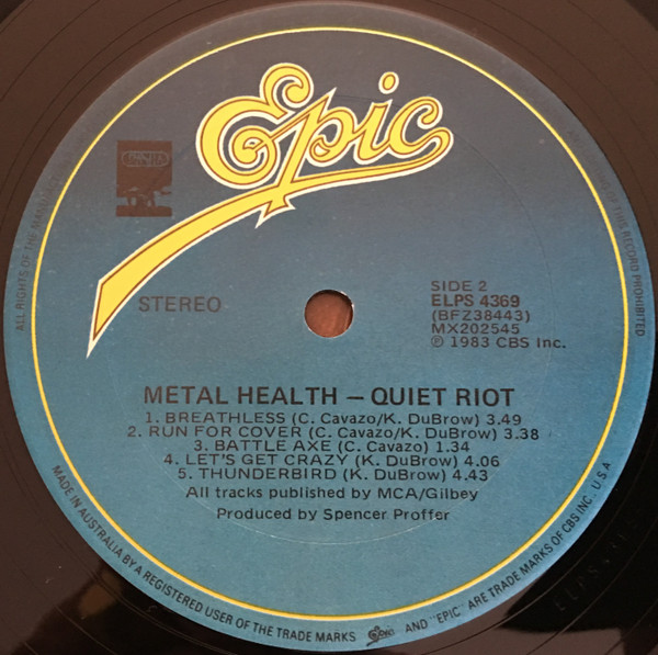 Quiet Riot - Metal Health | Epic (ELPS 4369)