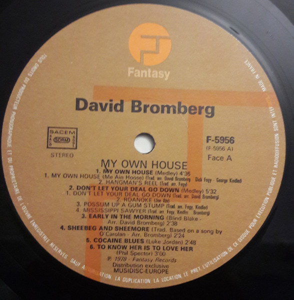 David Bromberg - My Own House | Fantasy (F-5956) - 4