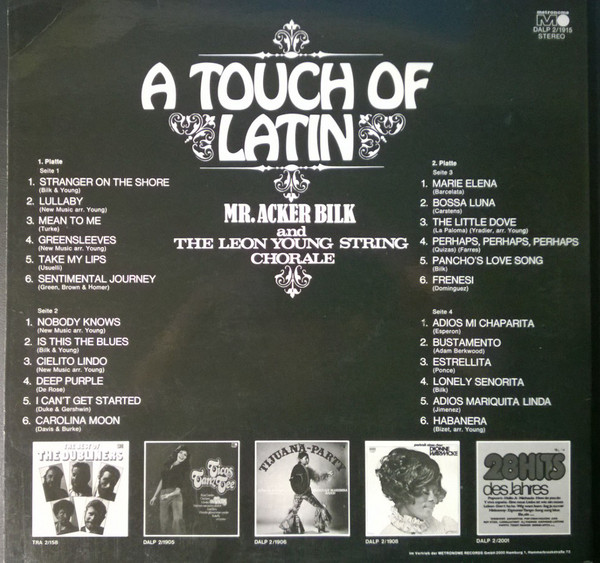 Acker Bilk And The Leon Young String Chorale - A Touch Of Latin | Metronome (DALP 2/1915) - 2 Acker Bilk And The Leon Young String Chorale - A Touch Of Latin | Metronome (DALP 2/1915) - 2