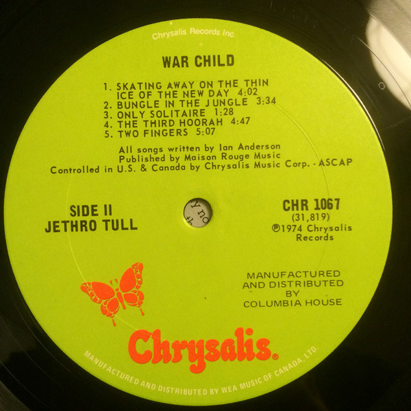 Jethro Tull - War Child | Chrysalis (CHR 1067) - 4