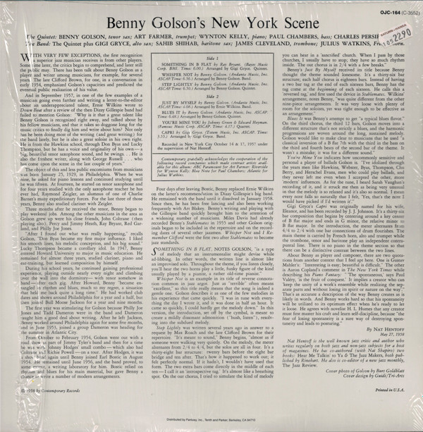 Benny Golson - Benny Golson's New York Scene | Original Jazz Classics (OJC-164) - 2 Benny Golson - Benny Golson's New York Scene | Original Jazz Classics (OJC-164) - 2