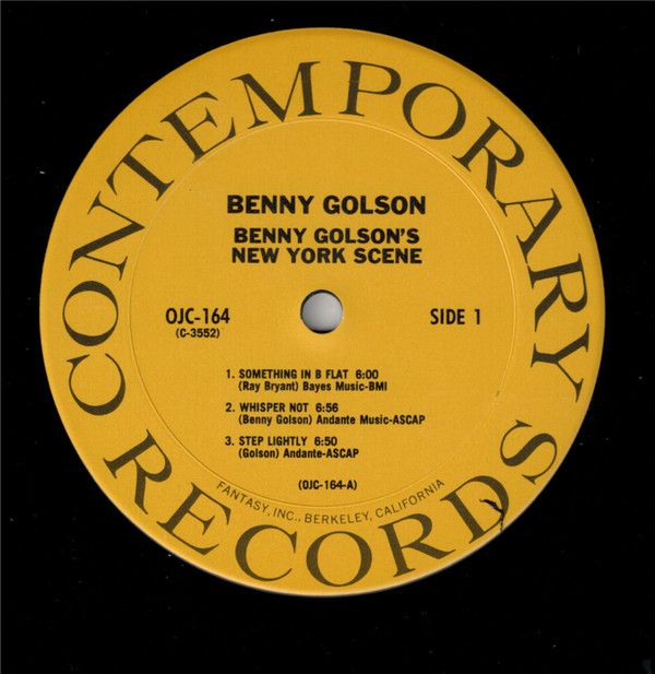 Benny Golson - Benny Golson's New York Scene | Original Jazz Classics (OJC-164) - 3 Benny Golson - Benny Golson's New York Scene | Original Jazz Classics (OJC-164) - 3