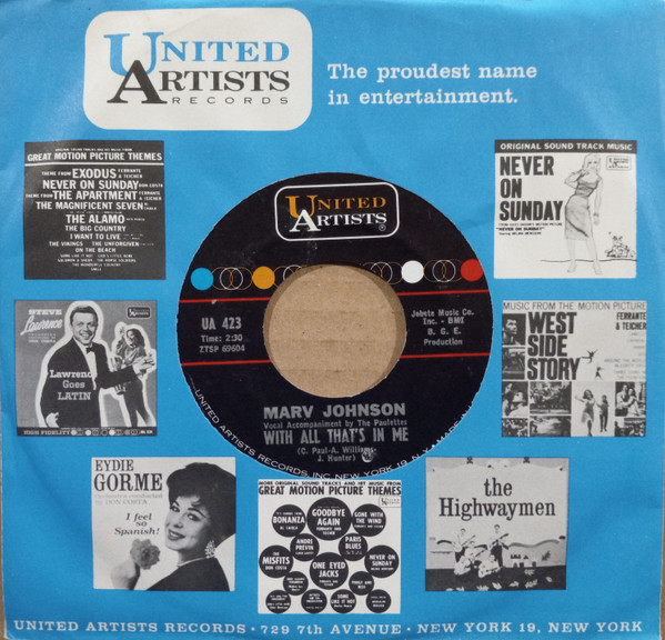 Marv Johnson - With All That's In Me / Magic Mirror | United Artists Records (UA 423) - 3