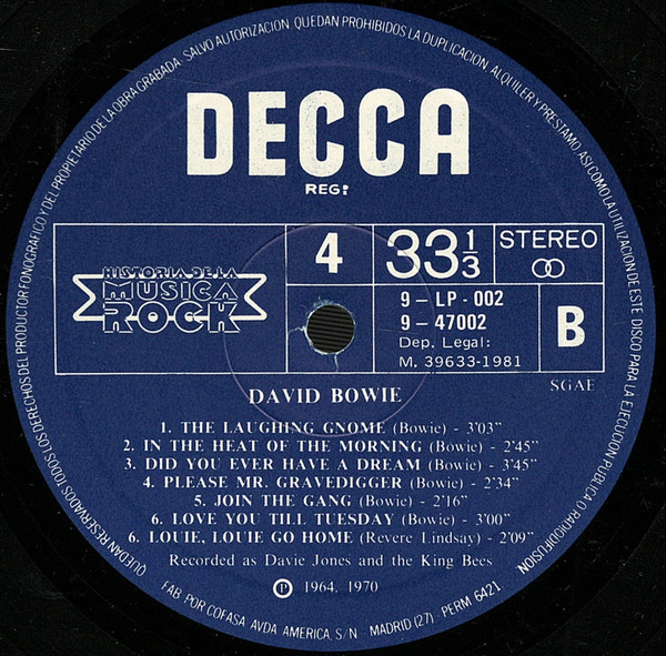 David Bowie - David Bowie | Decca (9-LP-002) - 4