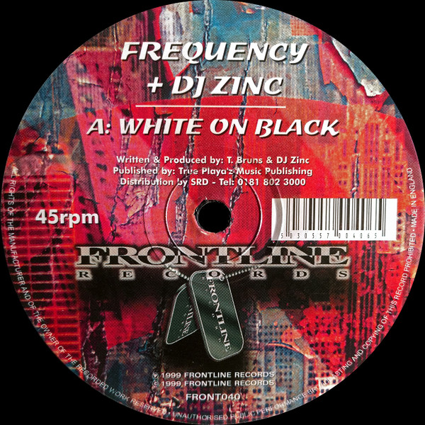 Frequency + DJ Zinc - White On Black / Bearings | Frontline Records (FRONT040)