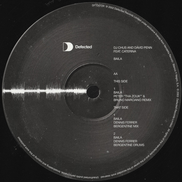 DJ Chus & David Penn Feat. Caterina - Baila | Defected (DFTD072R) - 3 DJ Chus & David Penn Feat. Caterina - Baila | Defected (DFTD072R) - 3
