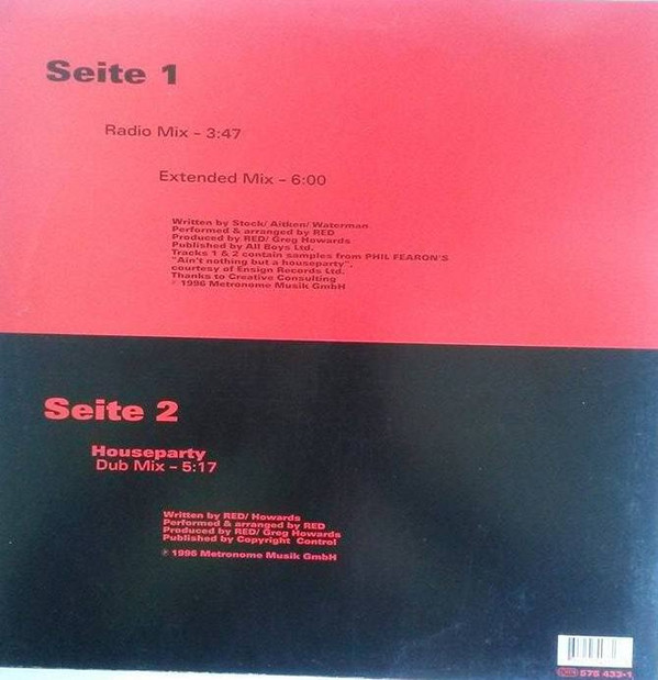 Red - Ain't Nothing But A Houseparty | Metronome (575 433-1)