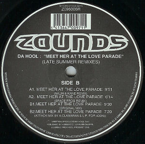 Da Hool - Meet Her At The Love Parade (Late Summer Remixes) | Zounds (ZO96006R) - 3