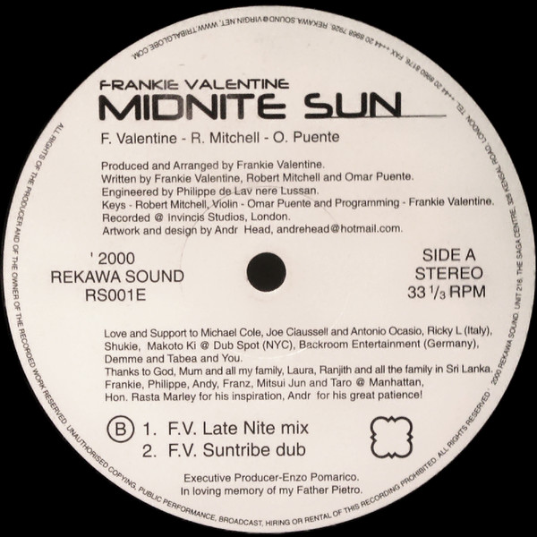 Frankie Valentine - Midnite Sun | Rekawa Sound (RS001E)