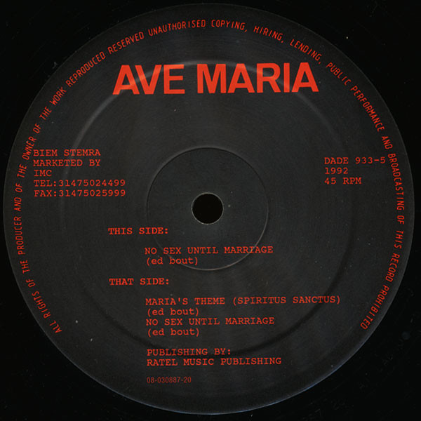Ave Maria - No Sex Until Marriage | Dance Device (DADE 933-5) - 2
