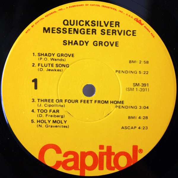 Quicksilver Messenger Service - Shady Grove | Capitol Records (SM-391) - 3