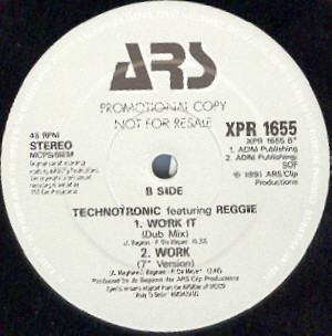 Technotronic Featuring Reggie - Work | ARS (XPR 1655) - 2