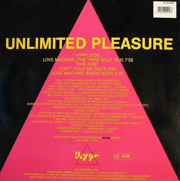 Unlimited Pleasure - Love Machine | !Hype (M 523) - 2