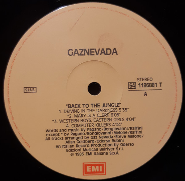 Gaznevada - Back To The Jungle | EMI (64 1186881 T) - 3