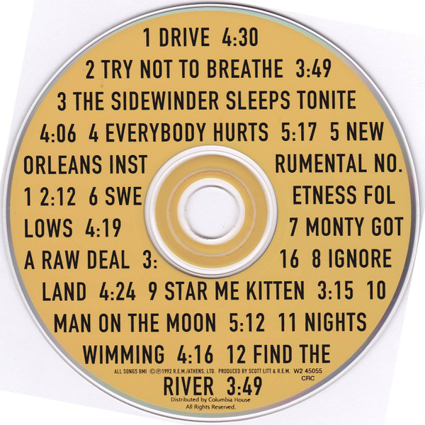 R.E.M. - Automatic For The People (CD) | Warner Bros. Records (W2 45055) - 2 R.E.M. - Automatic For The People (CD) | Warner Bros. Records (W2 45055) - 2