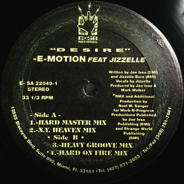 -E-Motion Feat Jizzelle - Desire | E-SA Records (E-SA 22049-1) -E-Motion Feat Jizzelle - Desire | E-SA Records (E-SA 22049-1)