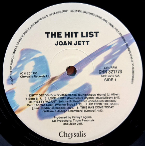 Joan Jett - The Hit List | Chrysalis (CHR 321773) - 2