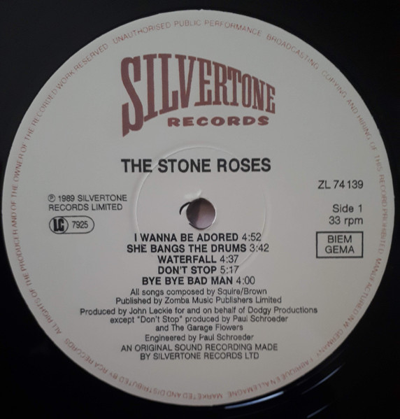 The Stone Roses - The Stone Roses | Silvertone Records (ZL 74139) - 3
