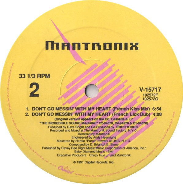 Mantronix - Don't Go Messin' With My Heart | Capitol Records (V-15717) - 4 Mantronix - Don't Go Messin' With My Heart | Capitol Records (V-15717) - 4