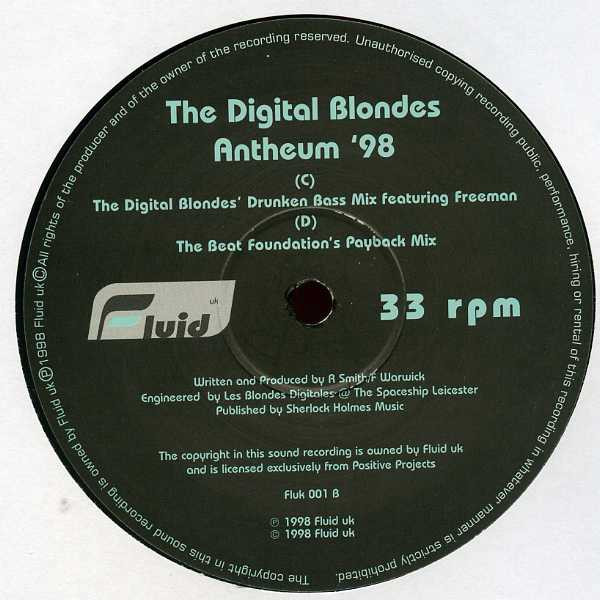 The Digital Blondes - Antheum '98 | Fluid UK (Fluk 001B)