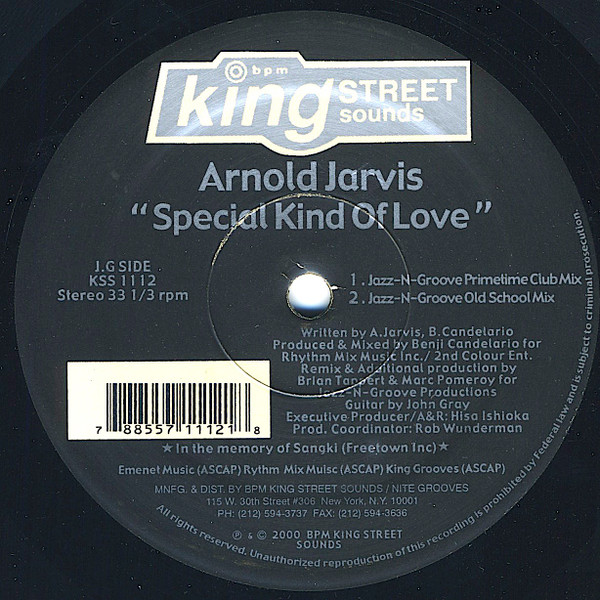 Arnold Jarvis - Special Kind Of Love | BPM King Street Sounds (KSS 1112) - 4 Arnold Jarvis - Special Kind Of Love | BPM King Street Sounds (KSS 1112) - 4
