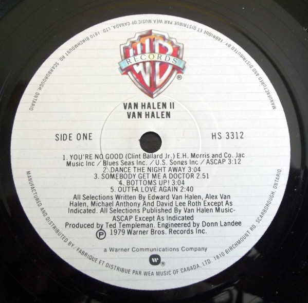 Van Halen - Van Halen II | Warner Bros. Records (HS 3312) - 3 Van Halen - Van Halen II | Warner Bros. Records (HS 3312) - 3