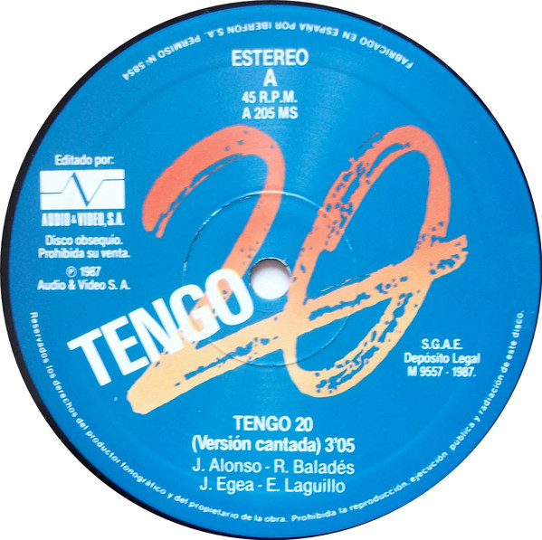 Unknown Artist - Tengo 20 | Audio (A 205 MS) - 3