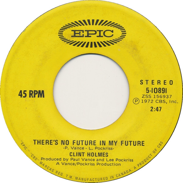 Clint Holmes - Playground In My Mind | Epic (5-10891) - 2