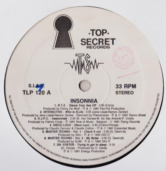 Various - Insonnia | Top Secret Records (TLP 120) - 2