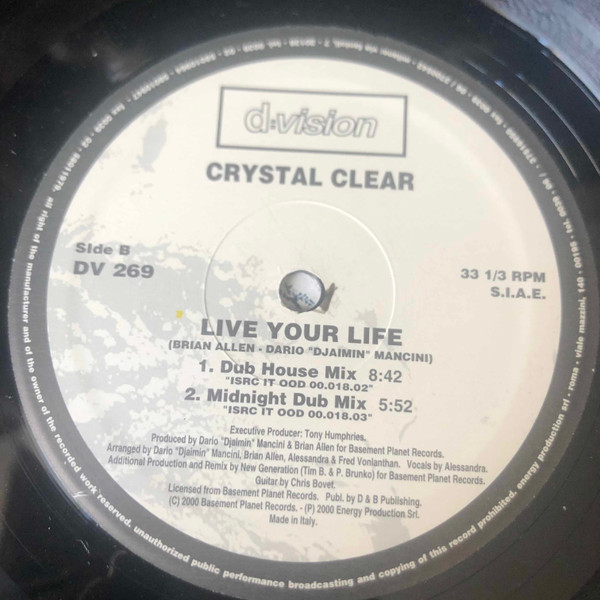 Crystal Clear - Live Your Life | D:vision Records (DV 269) - 4 Crystal Clear - Live Your Life | D:vision Records (DV 269) - 4