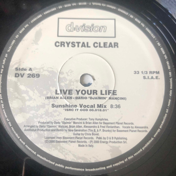 Crystal Clear - Live Your Life | D:vision Records (DV 269) - 3 Crystal Clear - Live Your Life | D:vision Records (DV 269) - 3