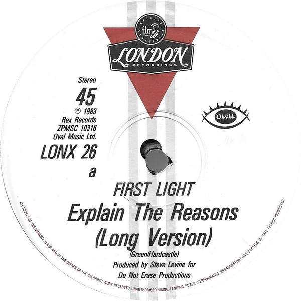 First Light - Explain The Reasons (18 Minutes Of First Light) | London Records (LONX 26) - 3