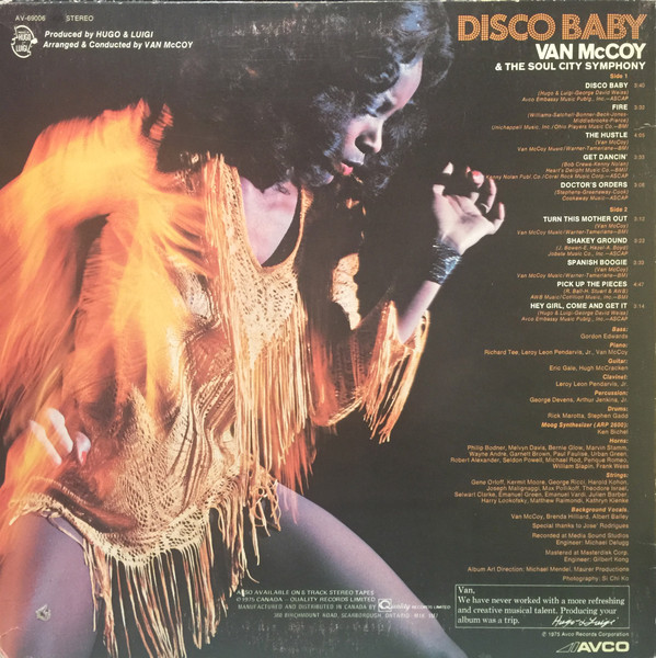 Van McCoy & The Soul City Symphony - Disco Baby | Avco (AV-69006) - 2