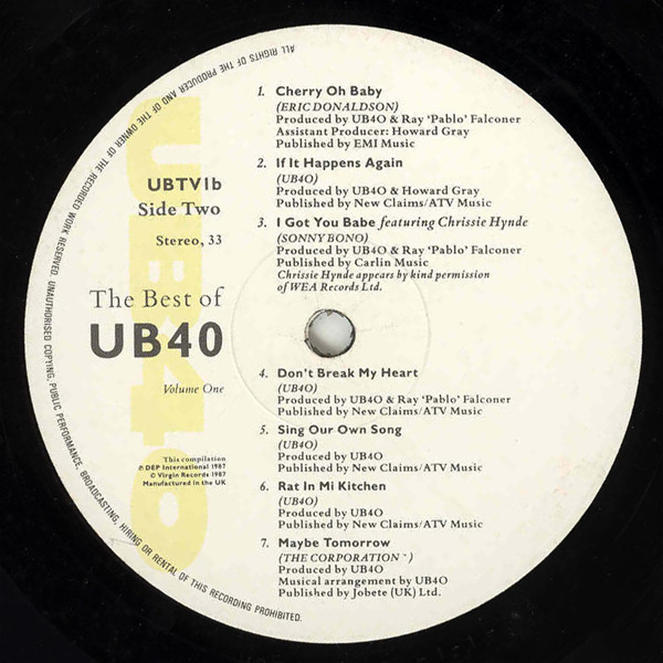 UB40 - The Best Of UB40 - Volume One | Virgin (UBTV1) - 3