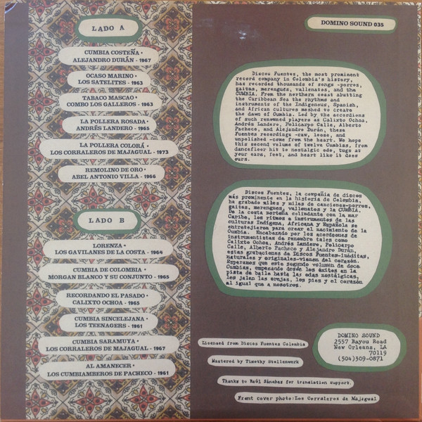 Various - Remolino De Oro (Coastal Cumbias From Colombia's Discos Fuentes 1961-1973) | Domino Sound (DS-035) - 2