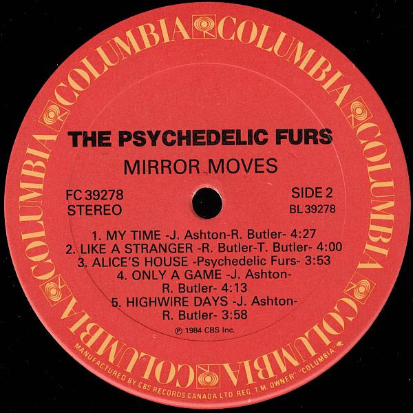 The Psychedelic Furs - Mirror Moves | Columbia (FC 39278) - 4 The Psychedelic Furs - Mirror Moves | Columbia (FC 39278) - 4