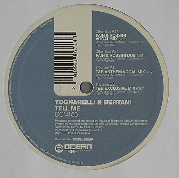 Tognarelli & Bertani - Tell Me | Ocean Trax (OCN156)