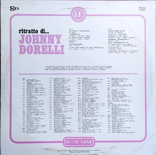 Johnny Dorelli - Ritratto Di... Johnny Dorelli | Record Bazaar (RB 40) - 2