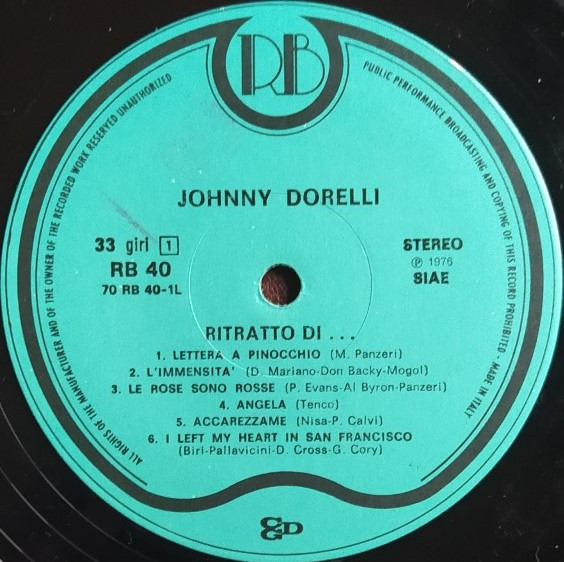 Johnny Dorelli - Ritratto Di... Johnny Dorelli | Record Bazaar (RB 40) - 3