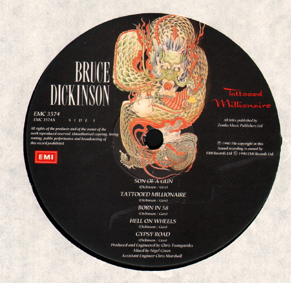 Bruce Dickinson - Tattooed Millionaire | EMI (EMC 3574) - 3