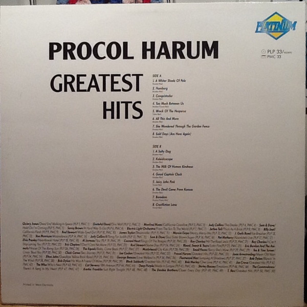 Procol Harum - Greatest Hits | Platinum (PLP 33) - 2