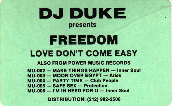 DJ Duke  &  Freedom - Love Don't Come Easy | Power Music Records (MU-007)