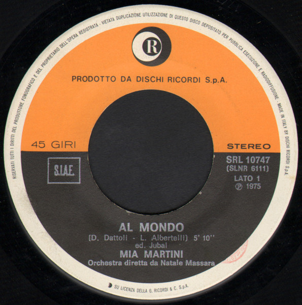 Mia Martini - Al Mondo | Ricordi (SRL 10747) - 3